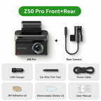 Dash Cam Z50 Pro 4K – Double Caméra Ultra HD avec GPS & Wi-Fi