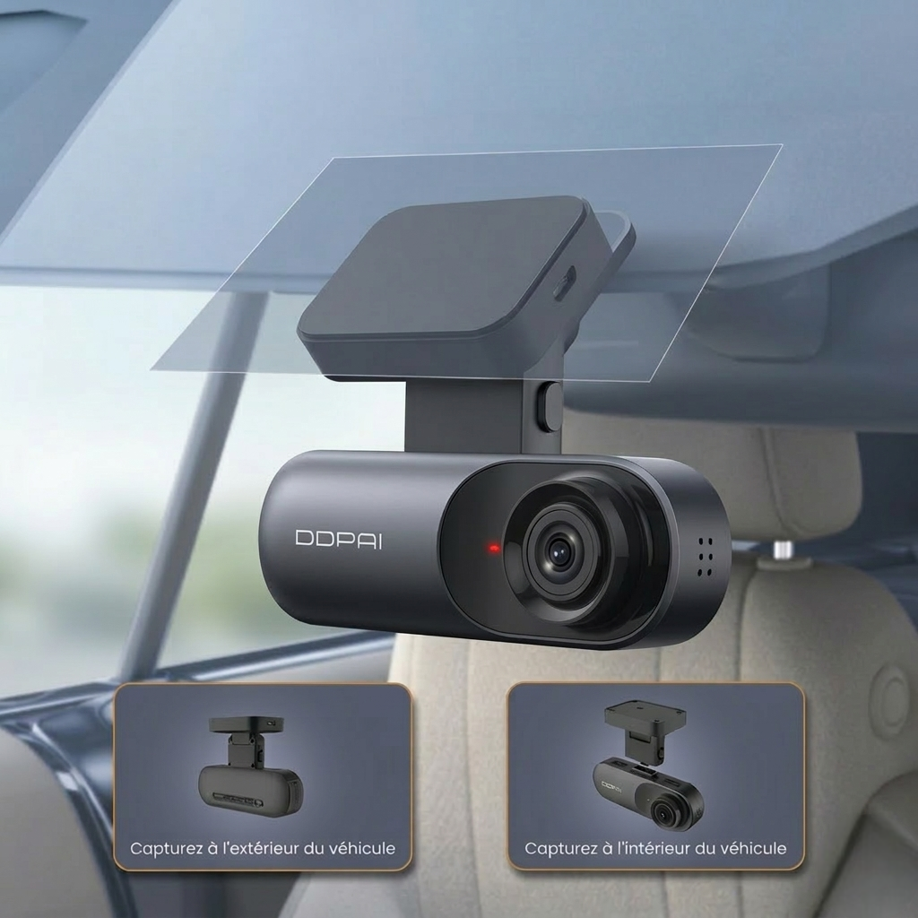 Dash cam Mola N3 Pro 2.5k –  Double caméra avec GPS & Wi-Fi